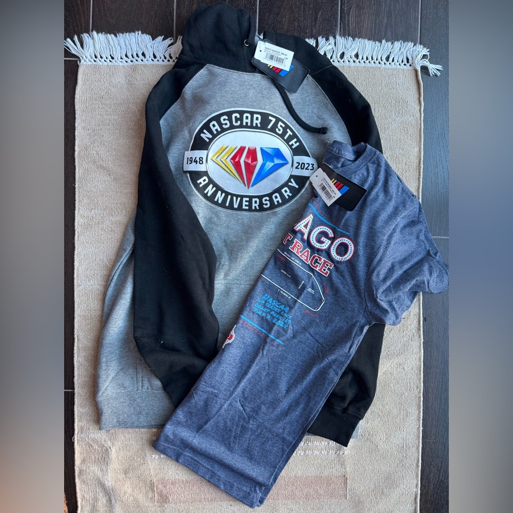 NWT NASCAR Chicago Street Race Bundle- Hoodie and Shirt, Size Small